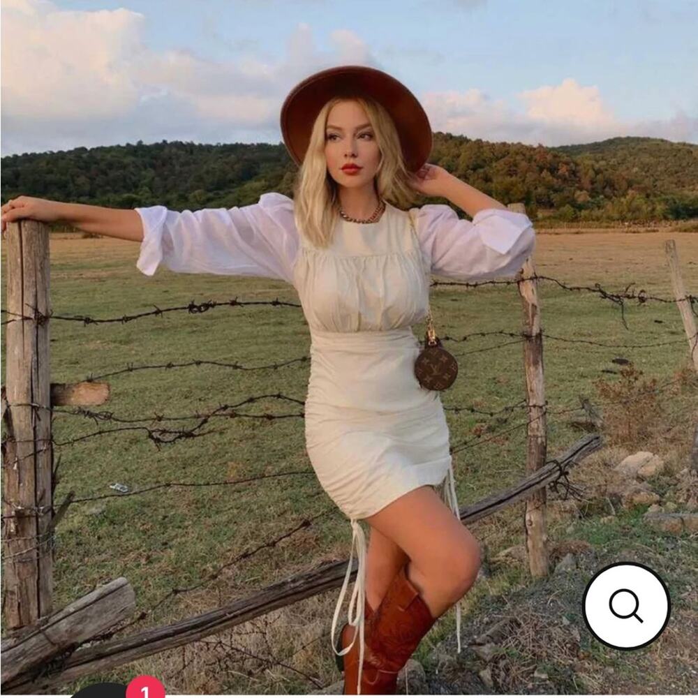 Coastal cowgirl Piral cream mini dress - Picture 6 of 11